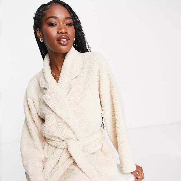 ASOS Borg Fleece Maxi Robe - Picture 3 of 4